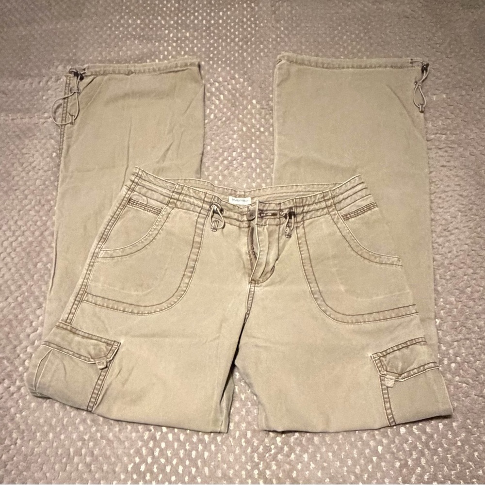 Casual Drawstring Cargo Pants - khaki